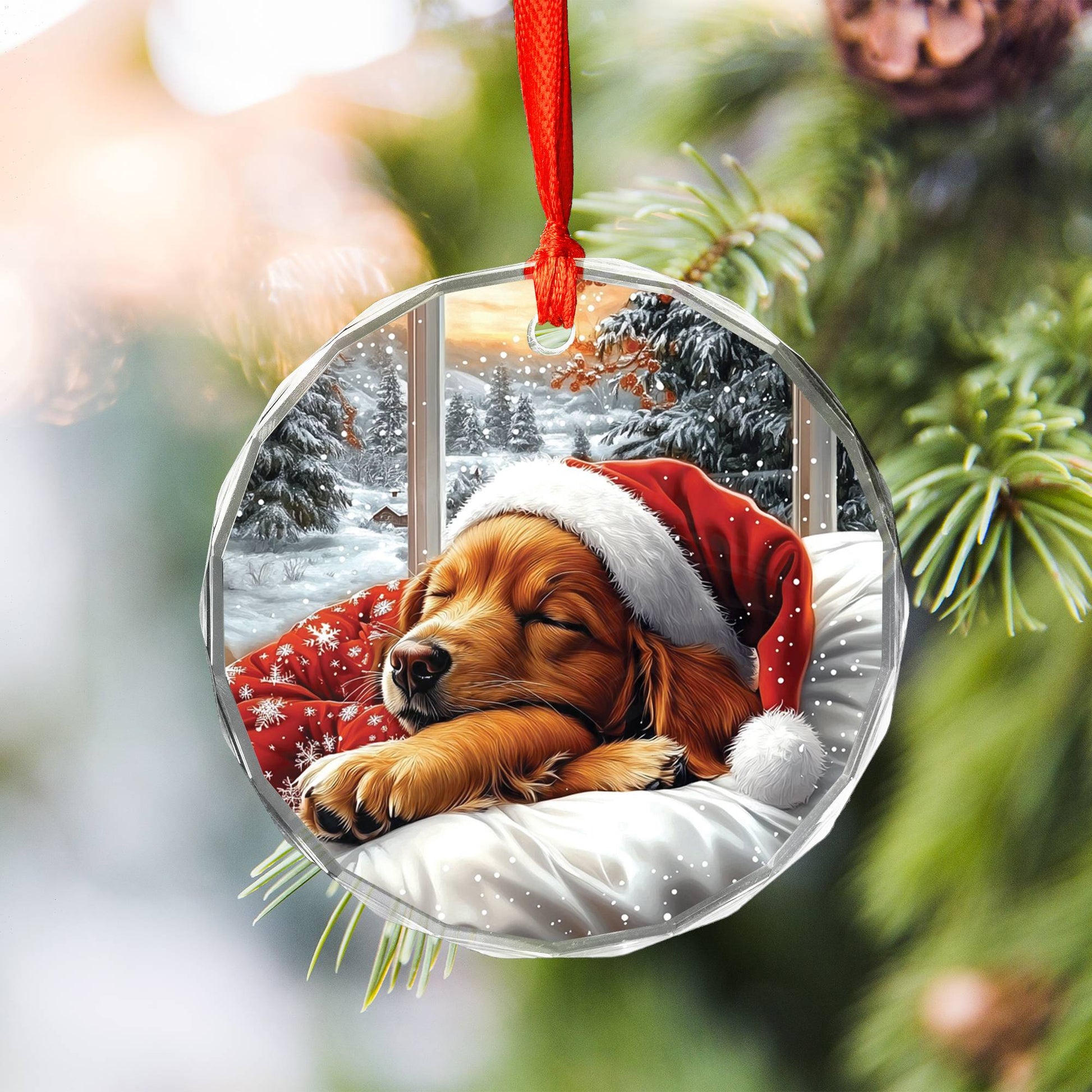 Golden Retriever Dog Sleeping In Bed Design 3