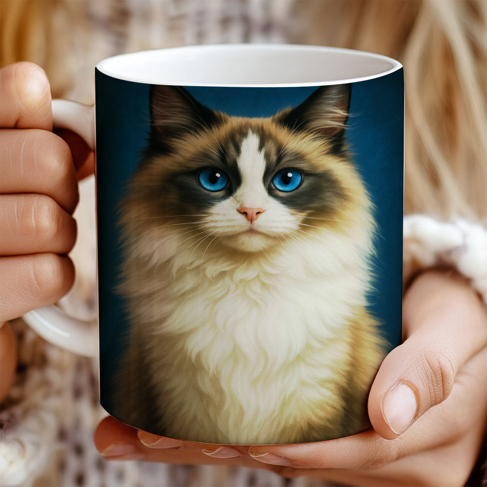 Custom Cat Deep Blue Mug