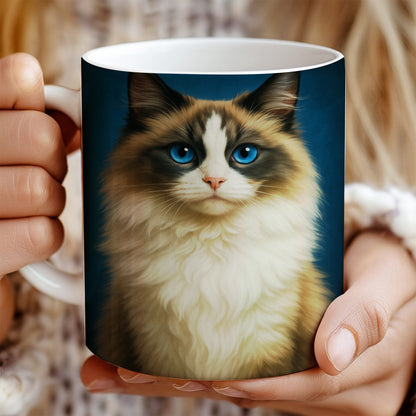 Custom Cat Deep Blue Mug