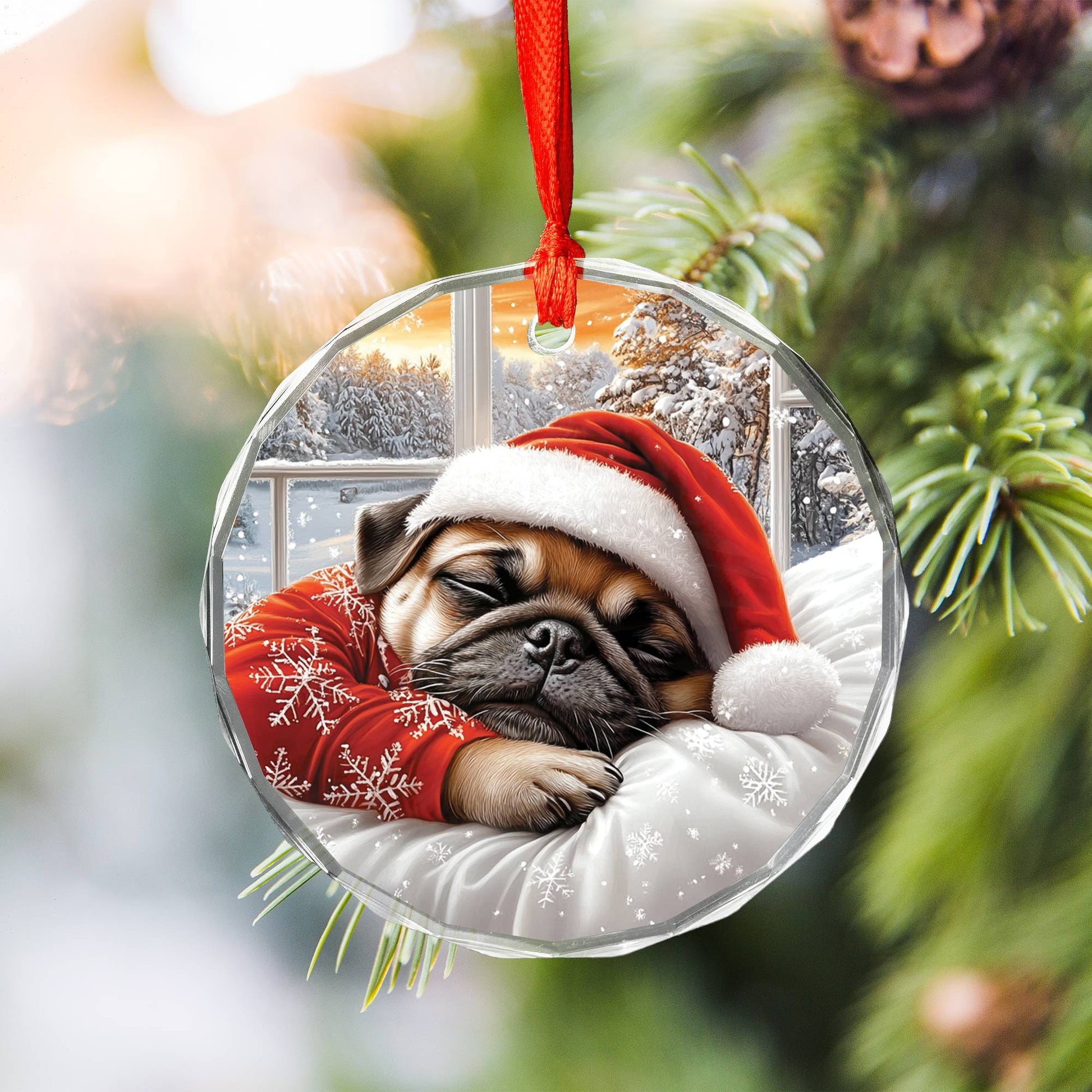 Pug Dog Sleeping In Bed Design 4