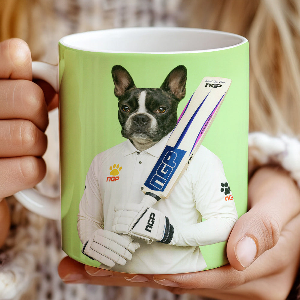 Custom Photo Cricketer Dog Mug Gift For Dog Lovers