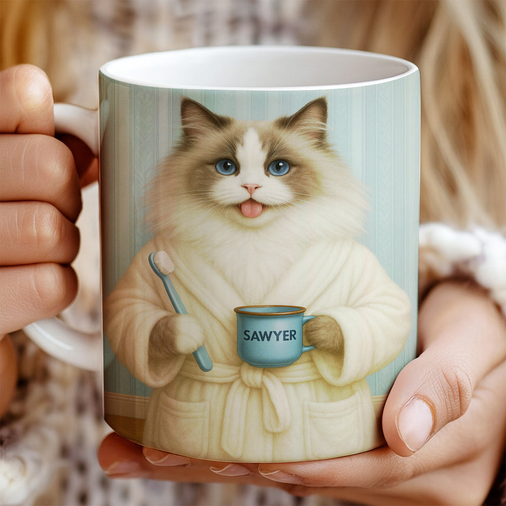 Custom Photo Cat Bathroom Mug Cat Gifts Lovers