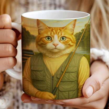 Custom Photo Fisherman Cat Mug