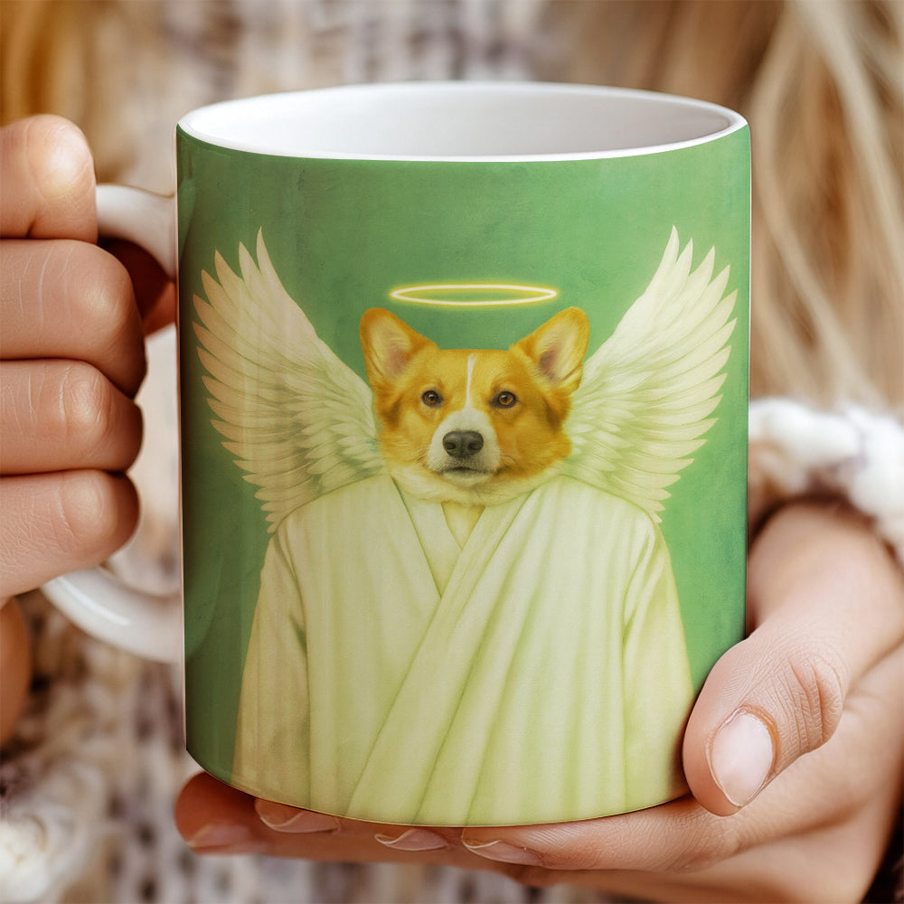 Custom Photo Angel Dog Mug Memorial Gift For Dog