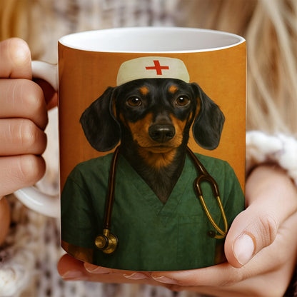 Custom Photo Nurse Dog Mug Gift For Dog Lovers