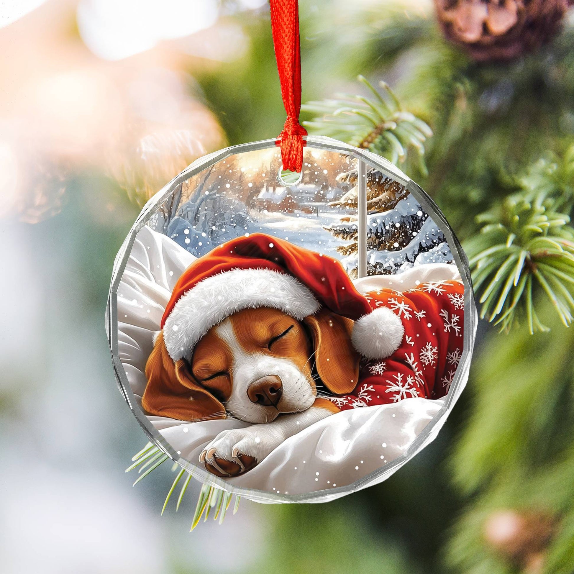 Beagle Dog Sleeping In Bed Design 3