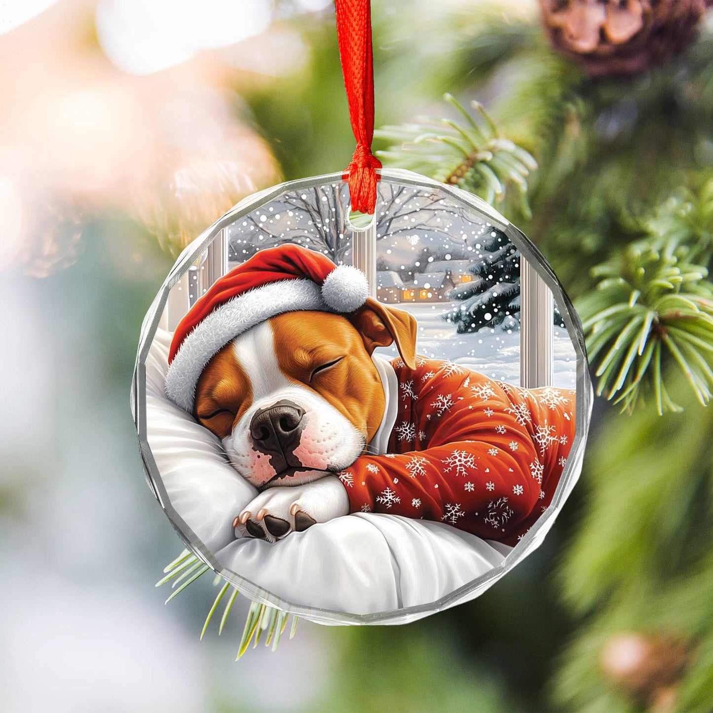 Staffordshire Bull Terrier Dog Sleeping In Bed Design 2