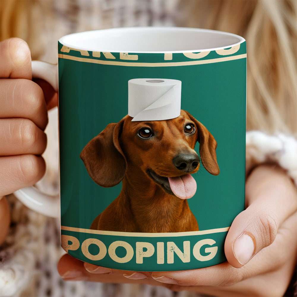 Custom Photo Funny Dog In Bathroom Mug