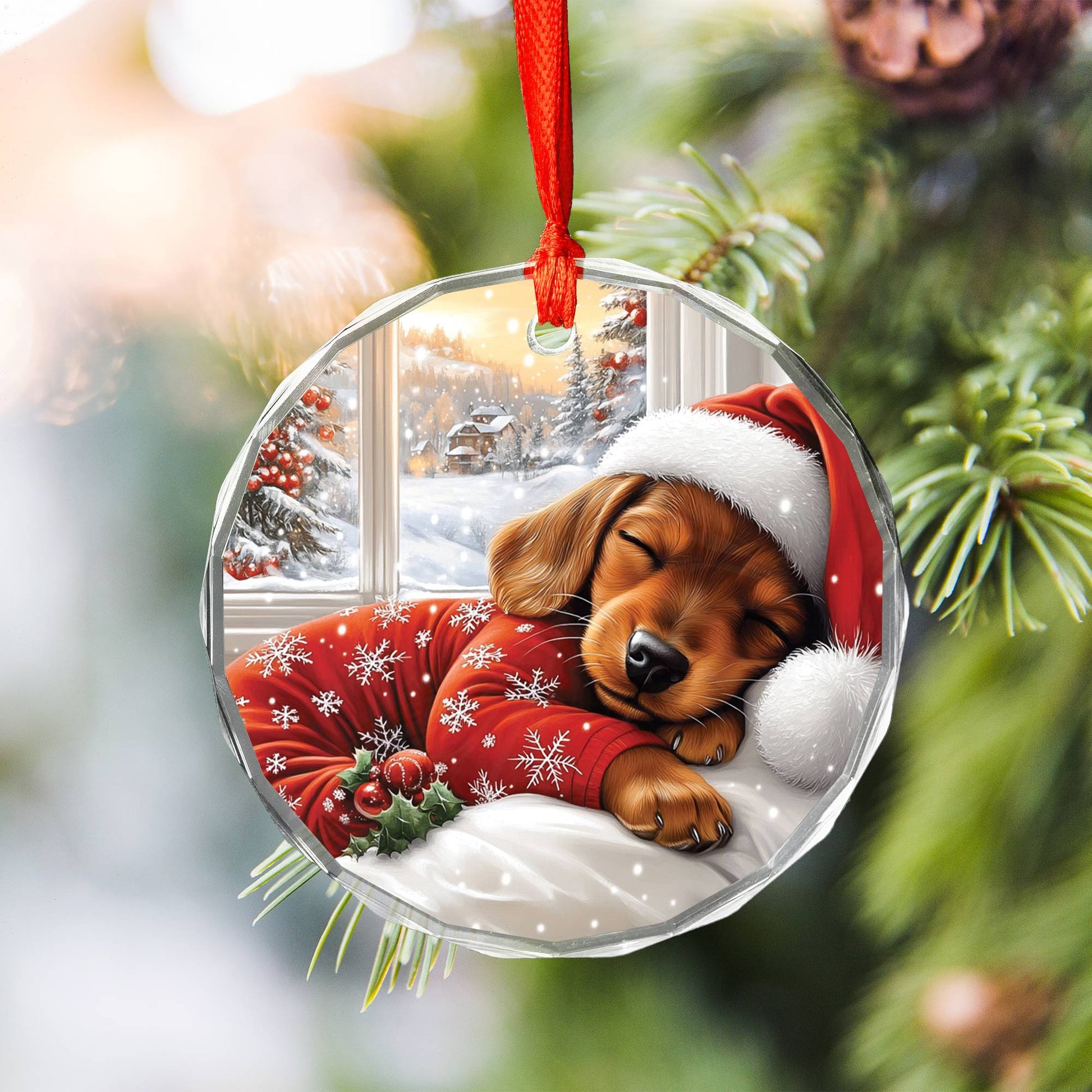 Dachshund Dog Sleeping In Bed Design 2