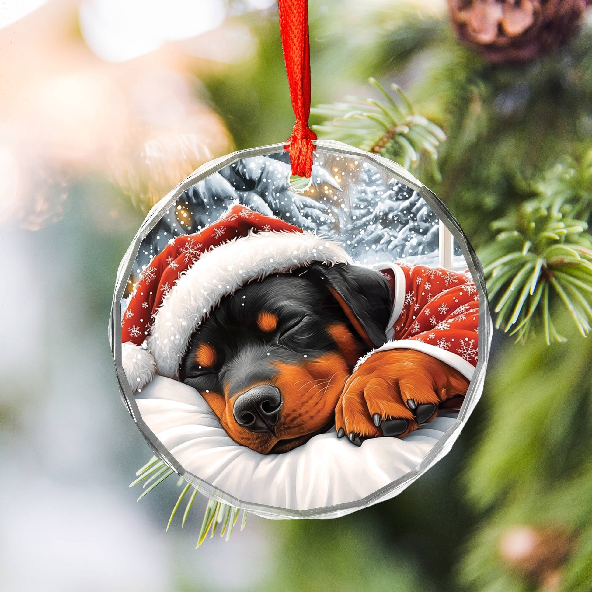 Rottweiler Dog Sleeping In Bed Design 2