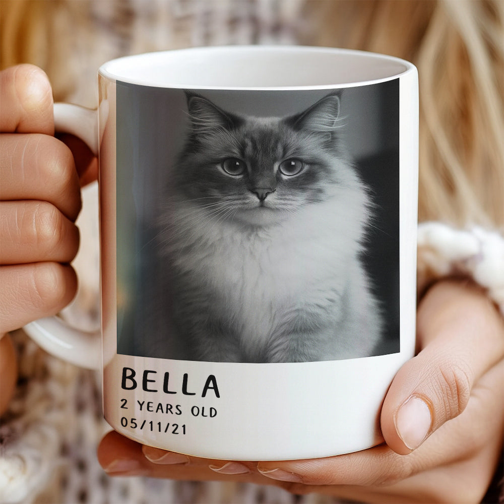 Custom Photo Polaroid Film MugGift For Cat Lovers