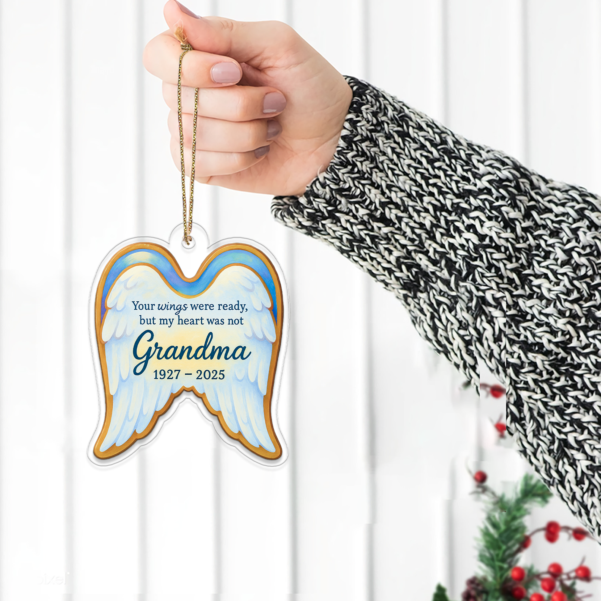 Personalized Memorial Angel Ornament