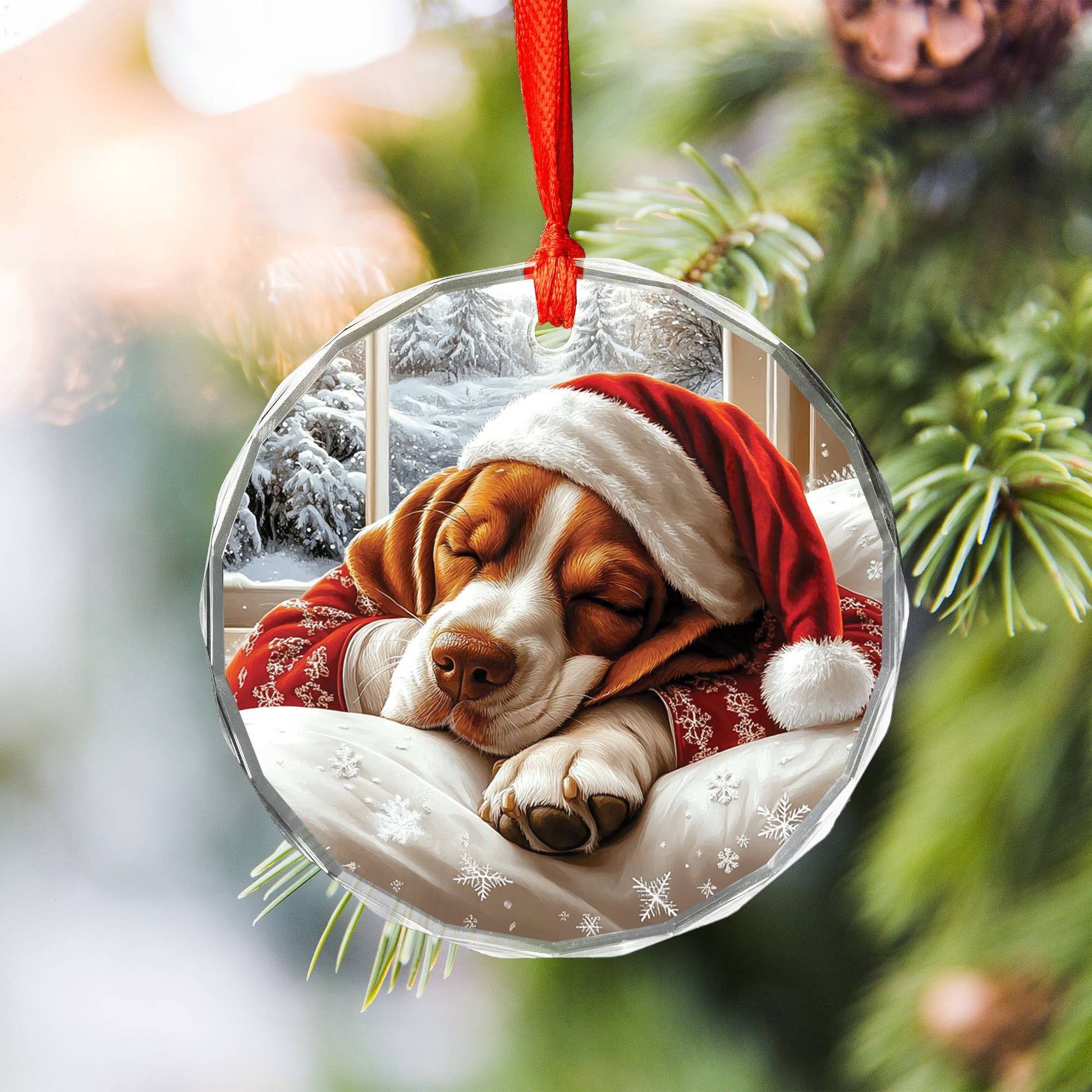 Basset Hound Dog Sleeping In Bed Design 2