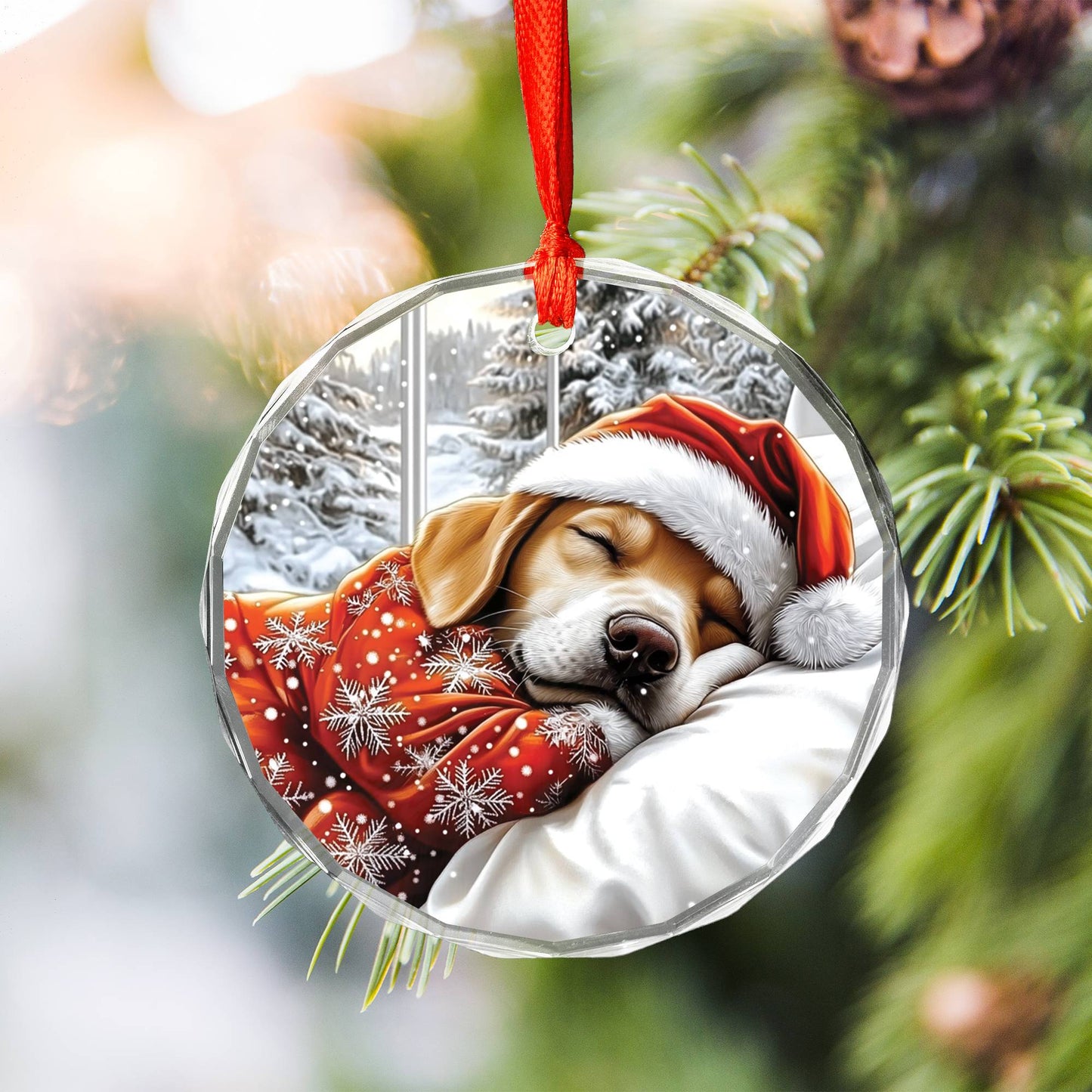 Labrador Retriever Dog Sleeping In Bed Design 1