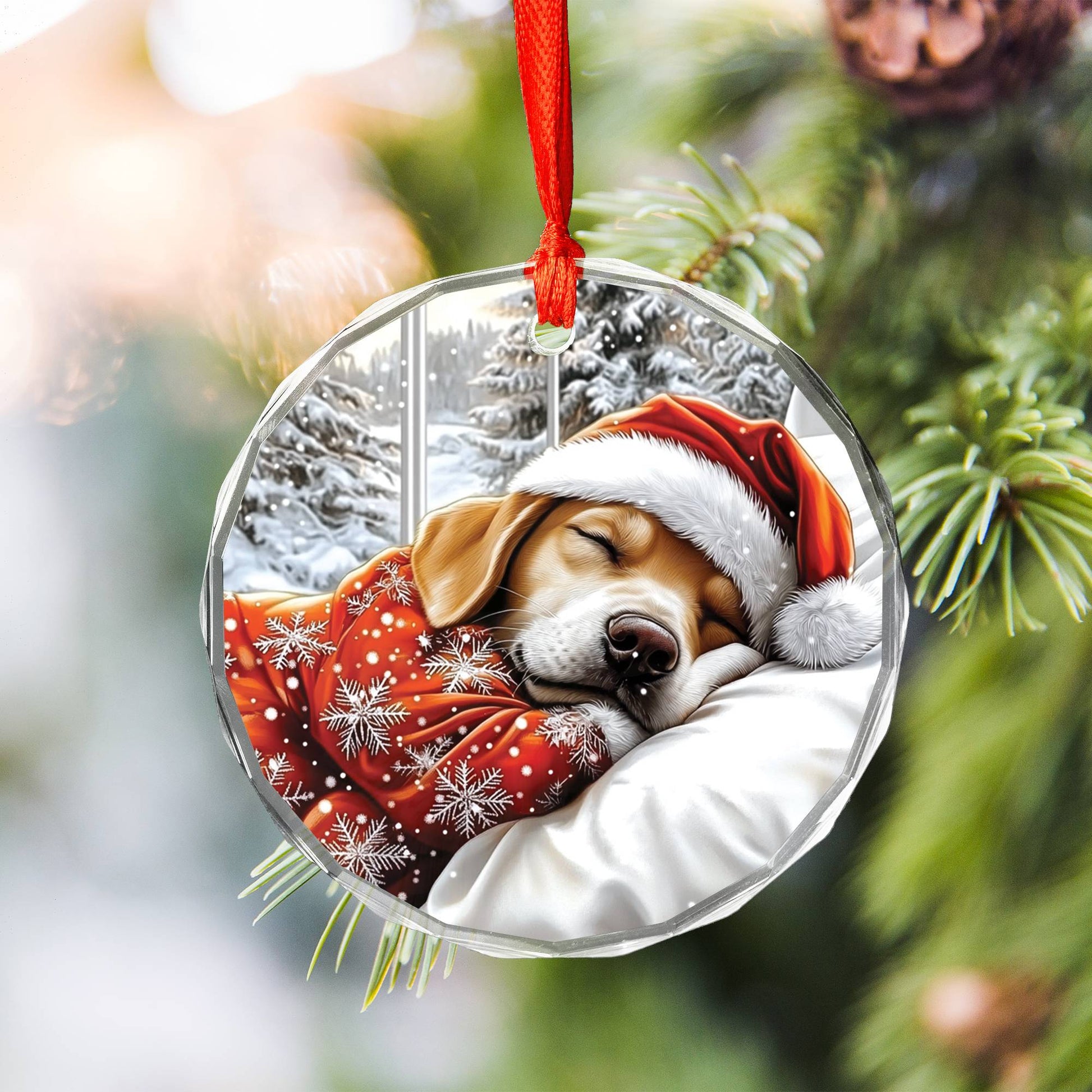 Labrador Retriever Dog Sleeping In Bed Design 1