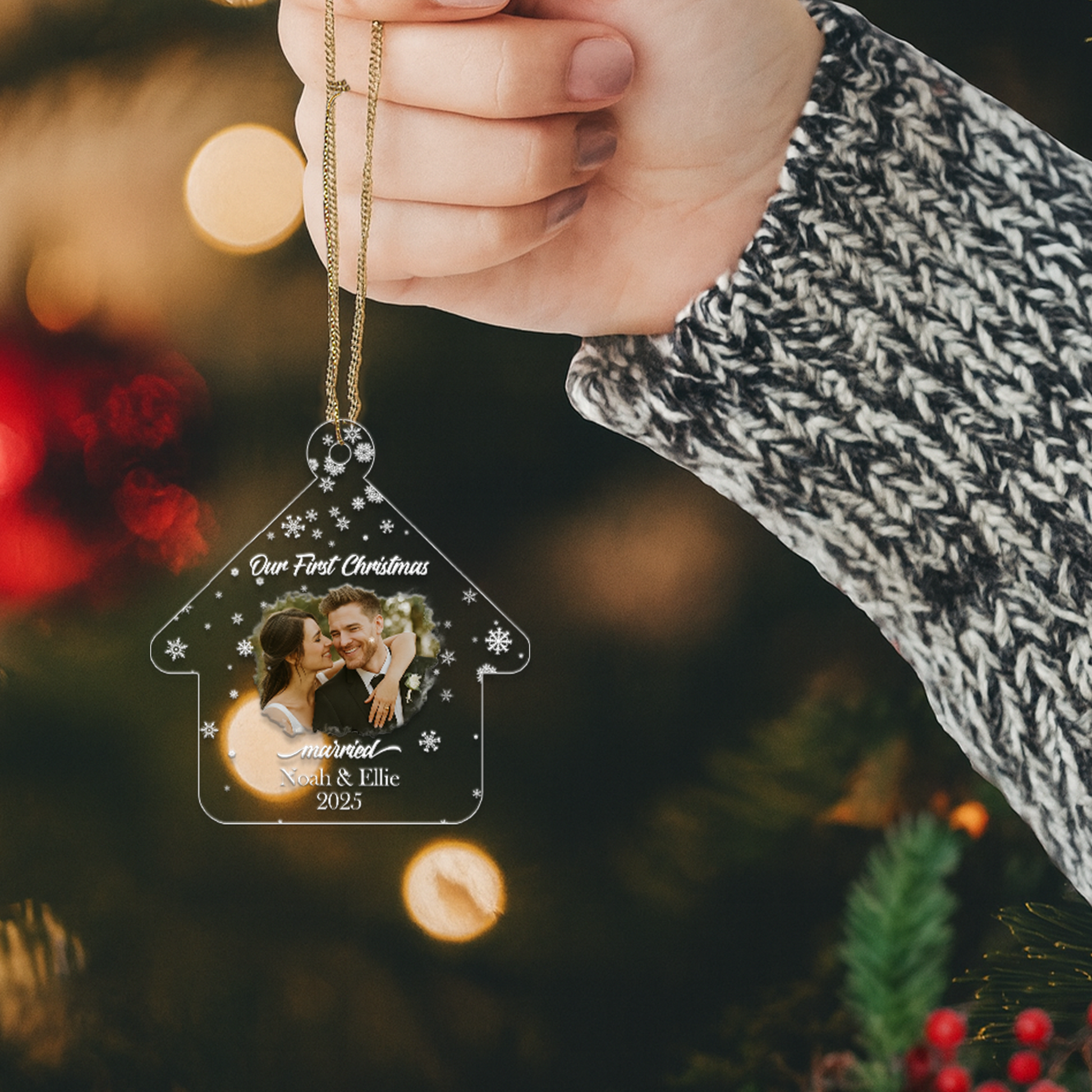 Custom Photo And Name Bride And Groom Married