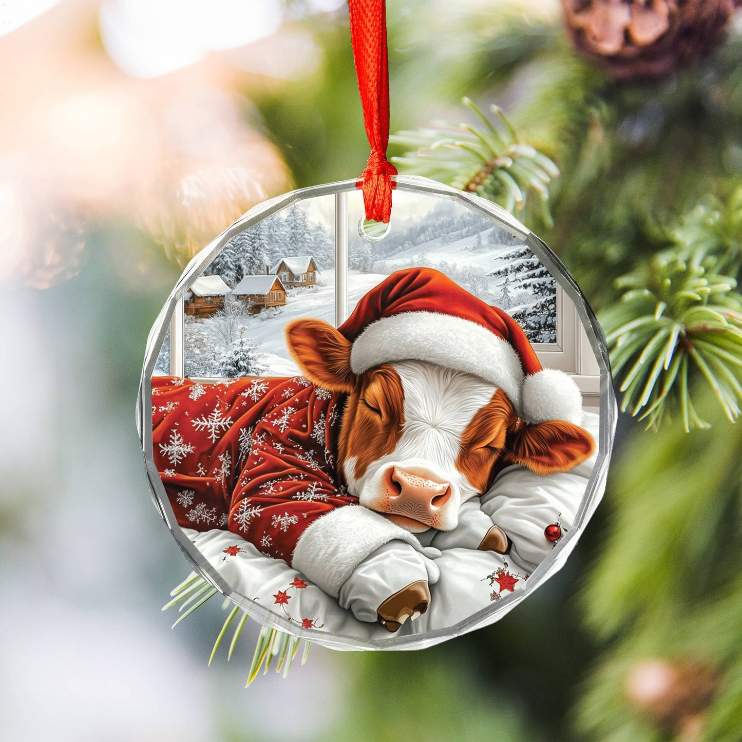 Hereford Cow Sleeping In Bed Design 1