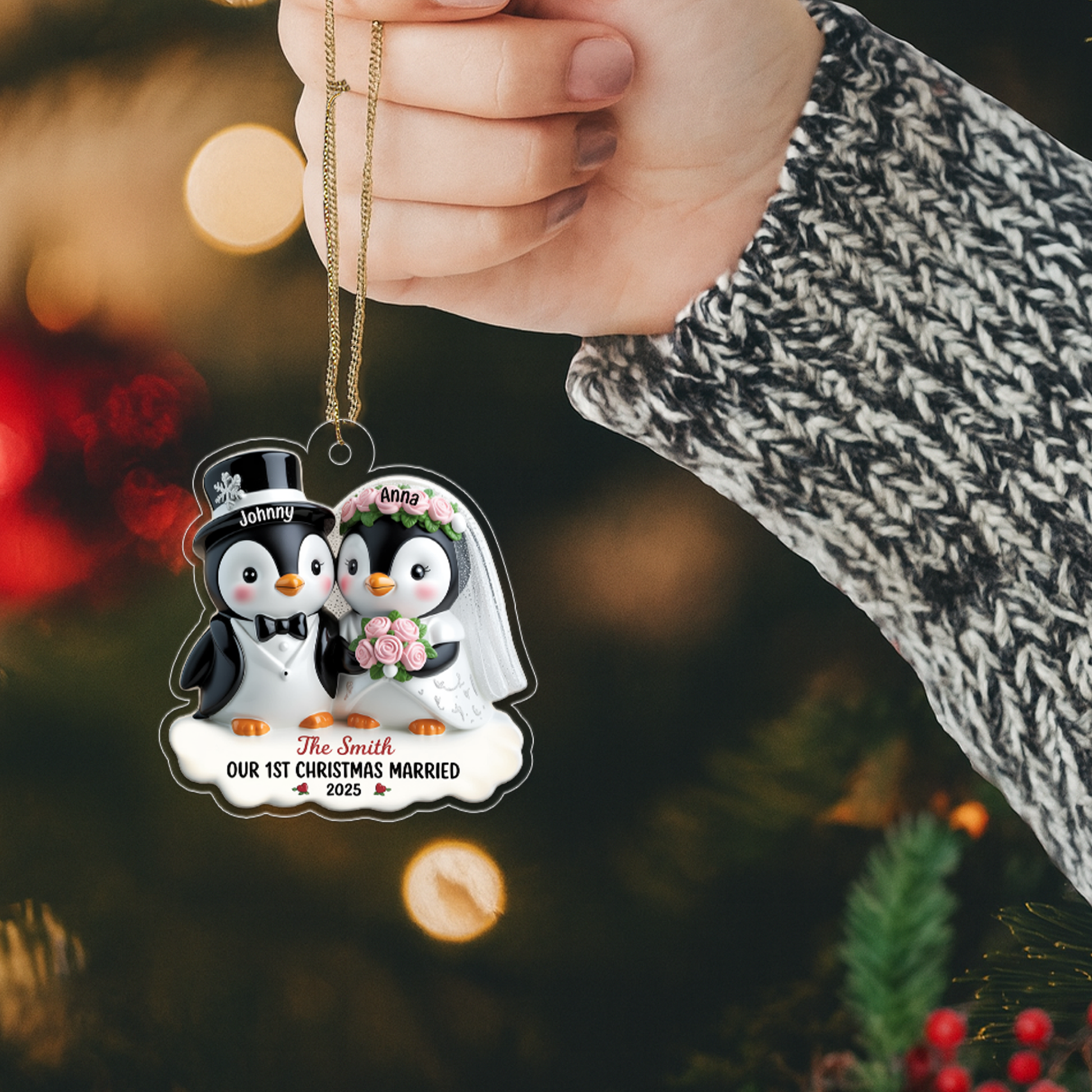 Custom Wedding Penguin Couple