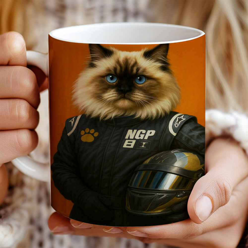 Custom Photo Cat Racer MugGift For Cat Lovers