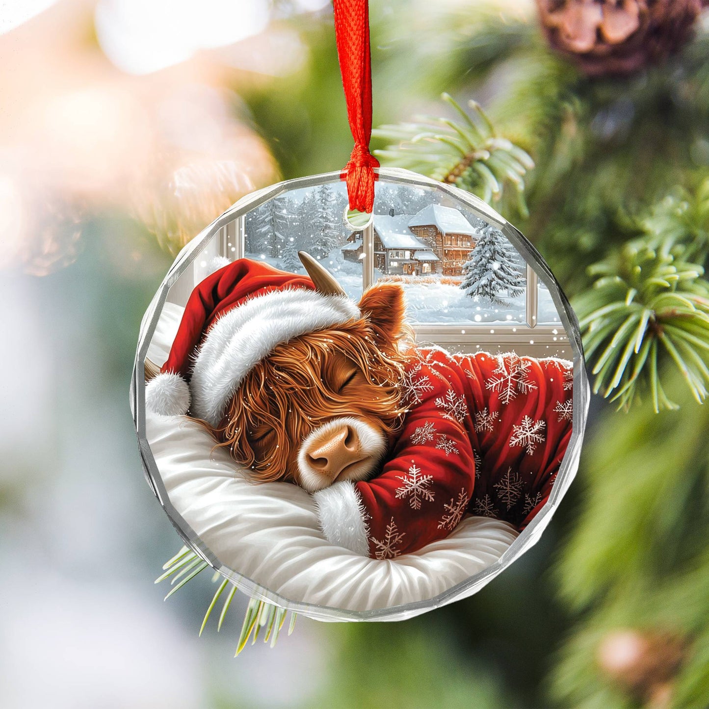 Highland Cow Sleeping In Bed Design 1