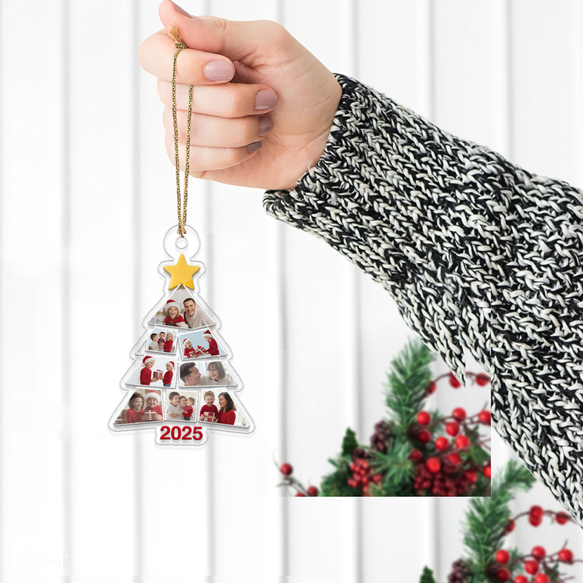 Personalized Photo Family Christmas Tree, Family Picture Ornament, Family Ornament 2025, Photo Ornament, Family Keepsake, Xmas Gifts