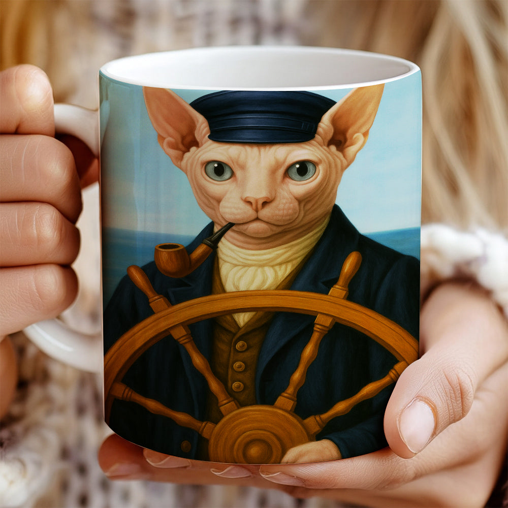 Custom Photo Sailor Cat MugGift For Cat Lovers