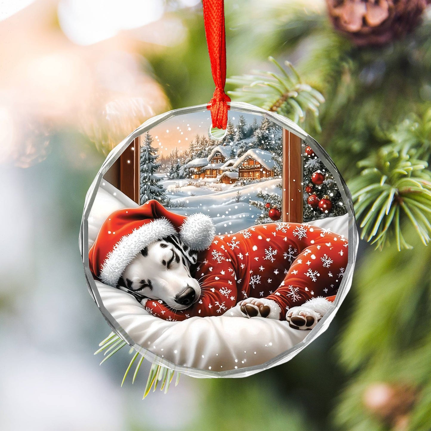 Dalmatian Dog Sleeping In Bed Design 3