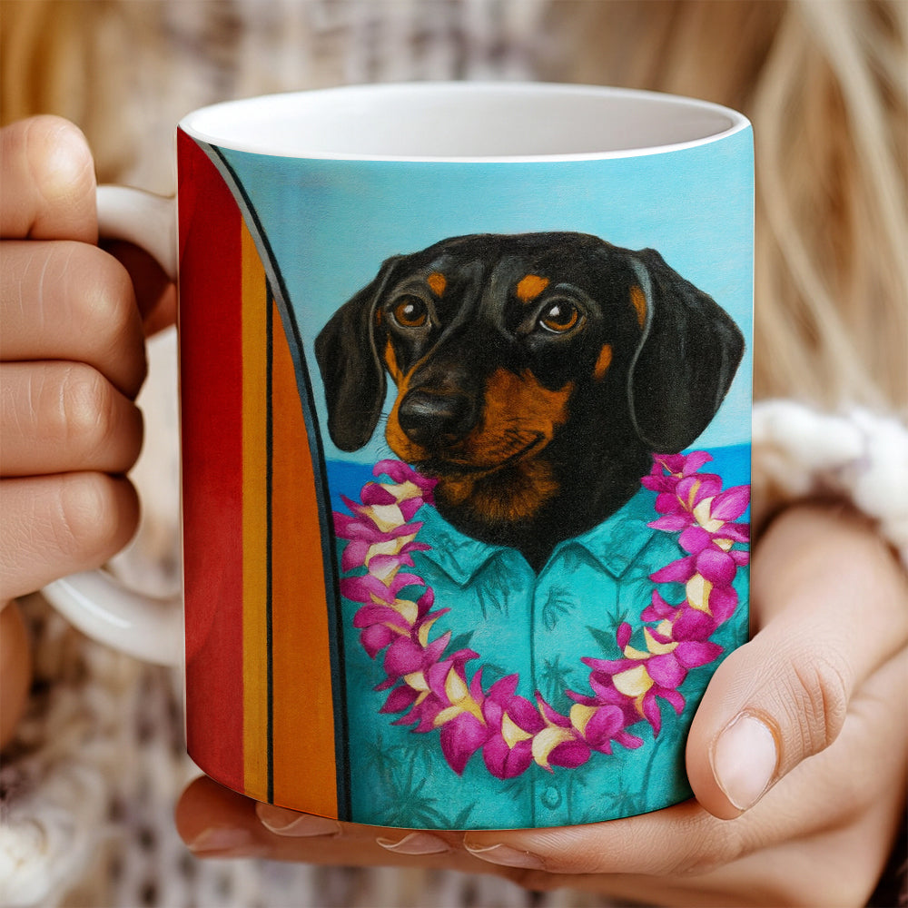 Custom Photo Surfer Dog Mug Gift For Dog Lovers