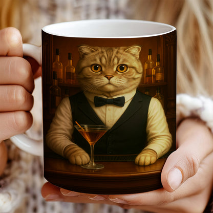 Personalized Cat Portrait Bartender Mug