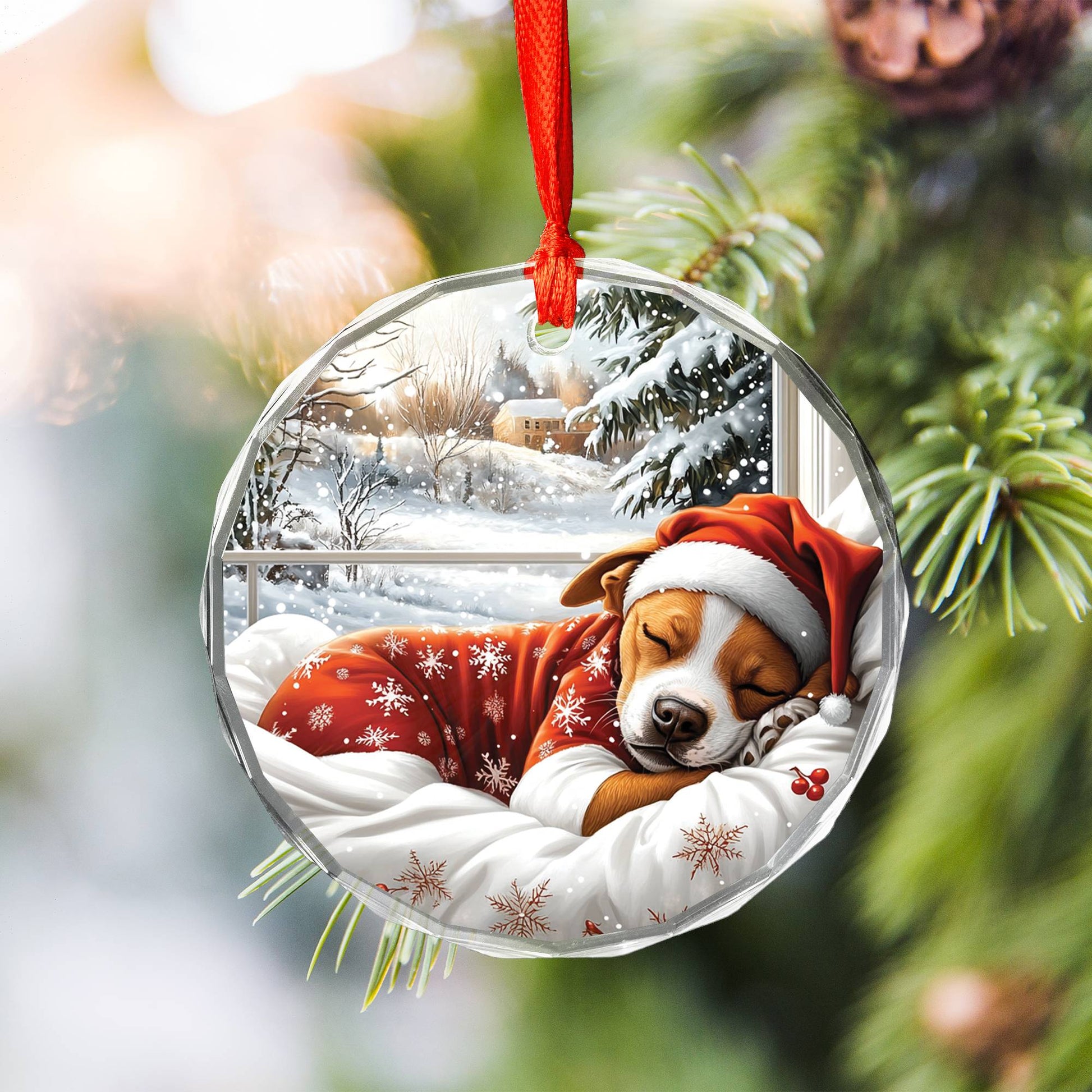 Staffordshire Bull Terrier Dog Sleeping In Bed Design 1