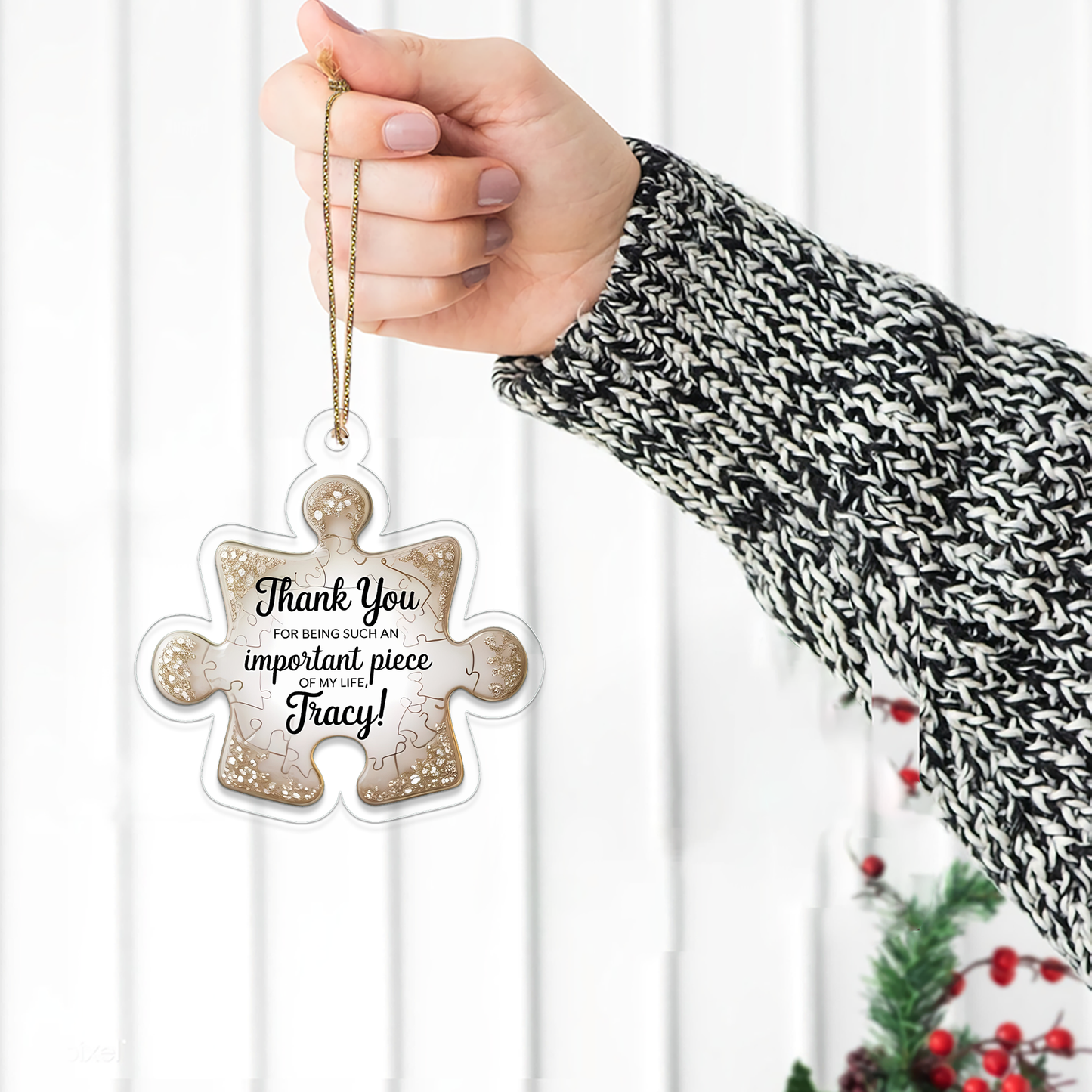 Personalized A Cherished Piece of Friendship to Treasure Ornament, Personalized Best Friend Keepsake, Thank You Gift, Best Friend Gift