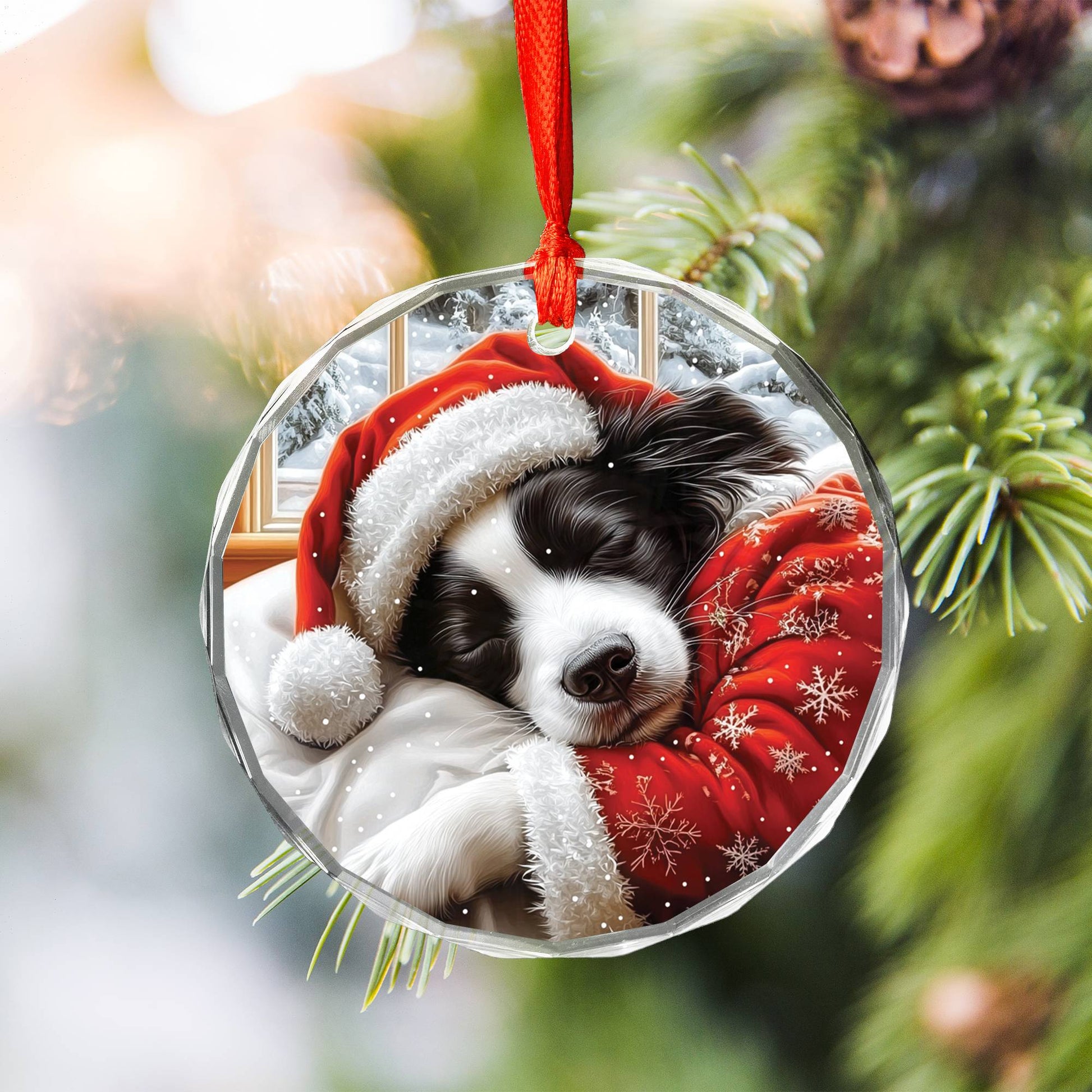 Border Collie Dog Sleeping In Bed Design 3