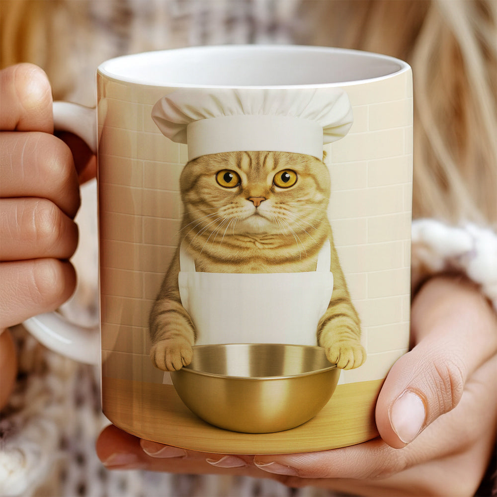Custom Photo Cat Chef Mug Gift For Cat Lovers