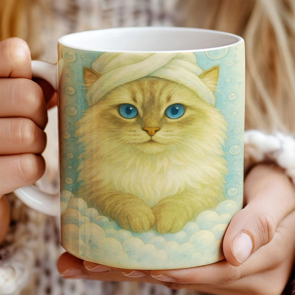 Custom Cat Potrait In Bathroom Mug