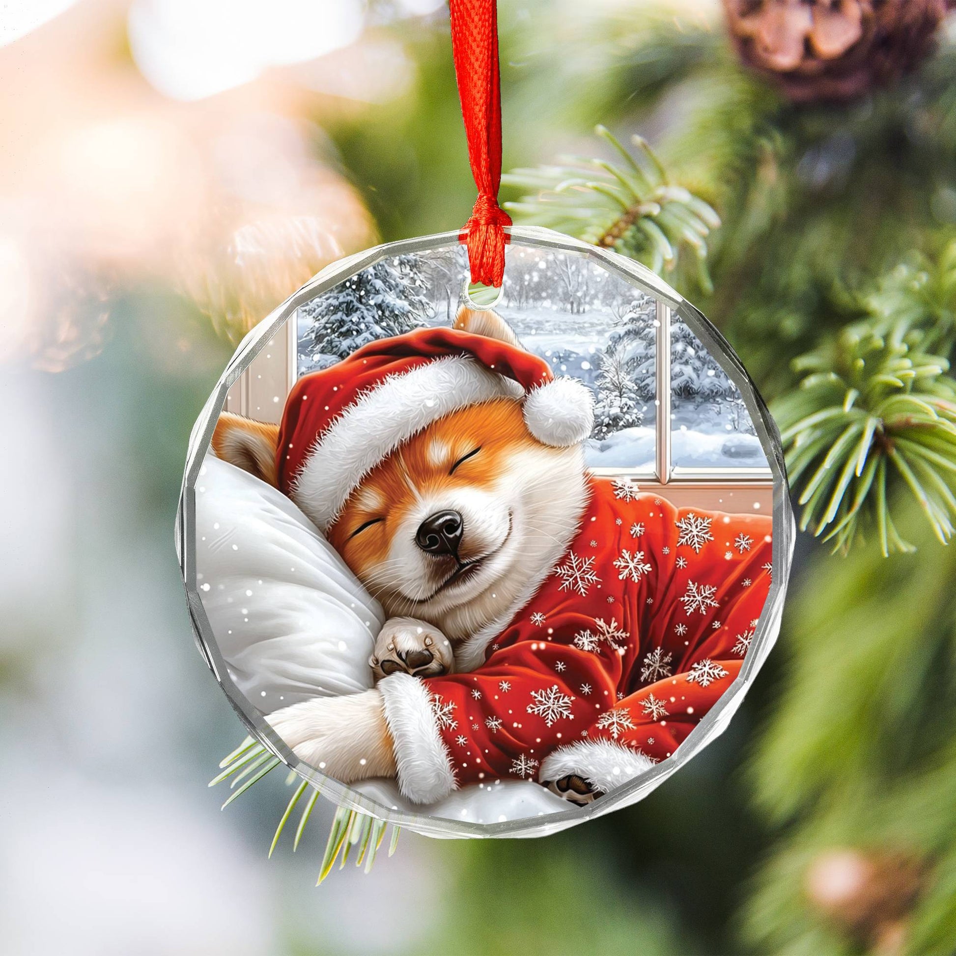 Akita Dog Sleeping In Bed Design 1