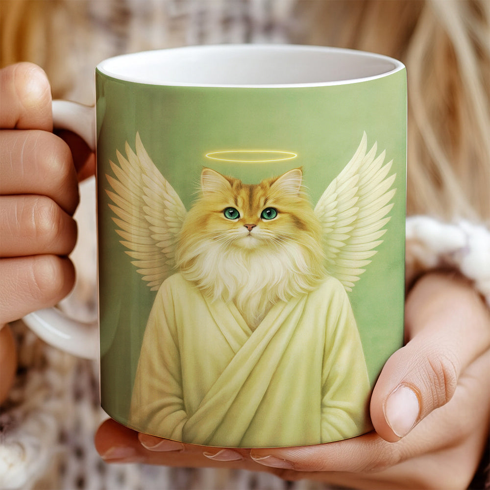Custom Photo Angel Cat  MugMemorial Gift For Cat Lover