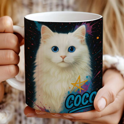 Custom Cat Pet Portrait Contemporary Mug