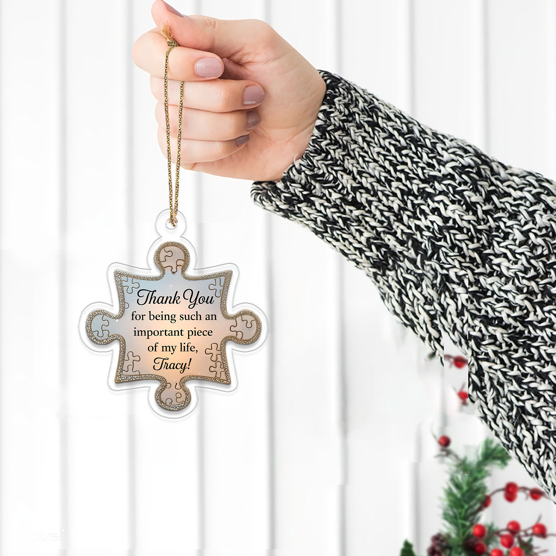 Personalized A Cherished Piece of Friendship to Treasure Ornament, Personalized Best Friend Keepsake, Best Friend Gift, Thank You Gift
