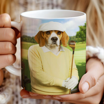 Custom Photo Golfer Dog Mug Gift For Dog Lovers