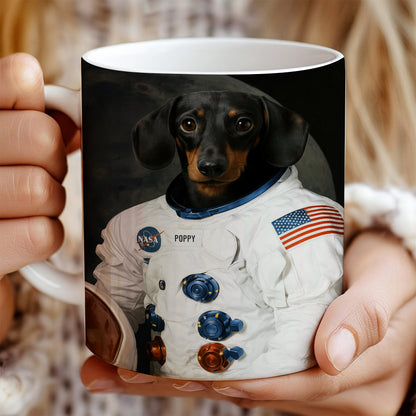 Custom Photo Dog Astronaut Mug _ Gift For Dog Lovers