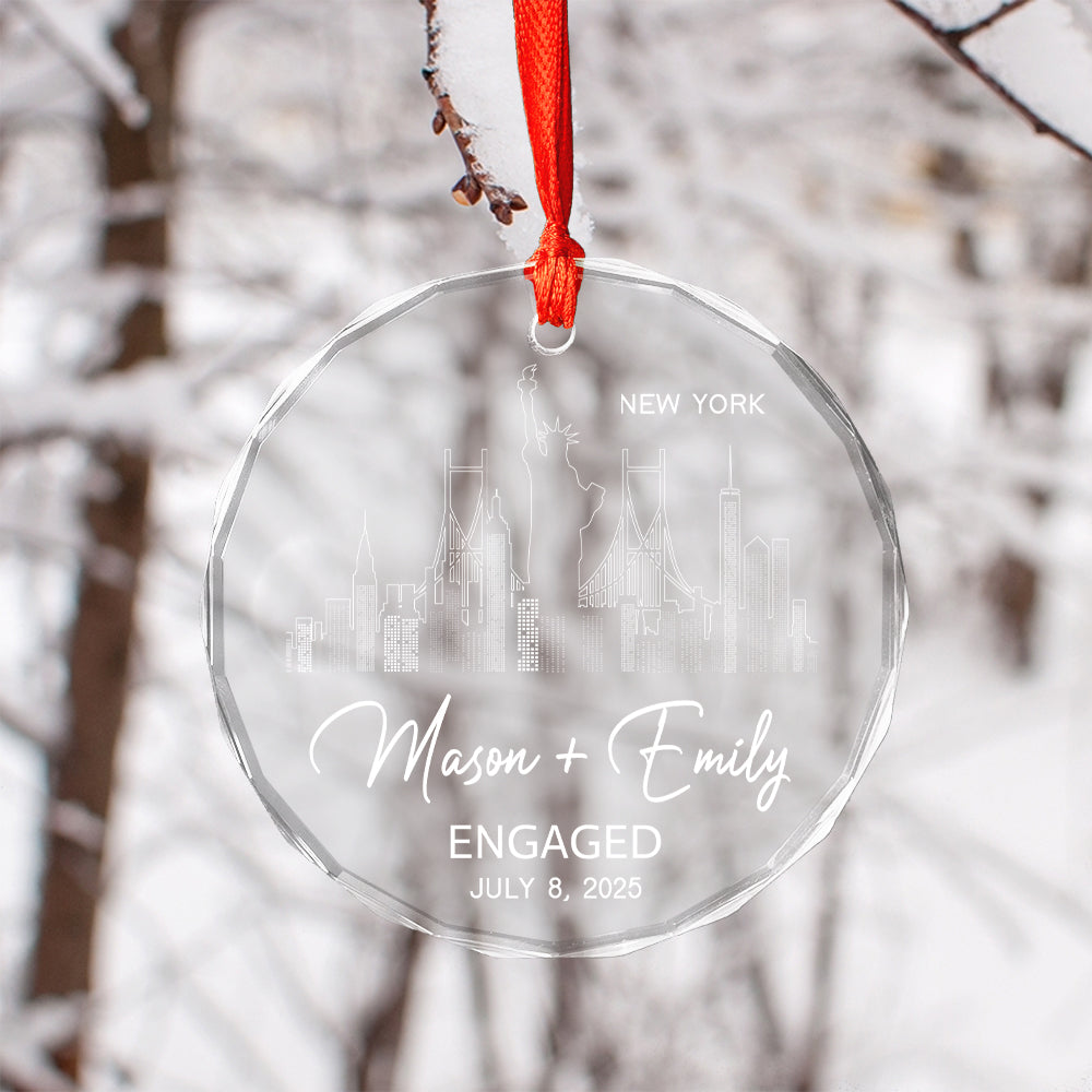 Custom Name And Date Engaged Wedding Couple