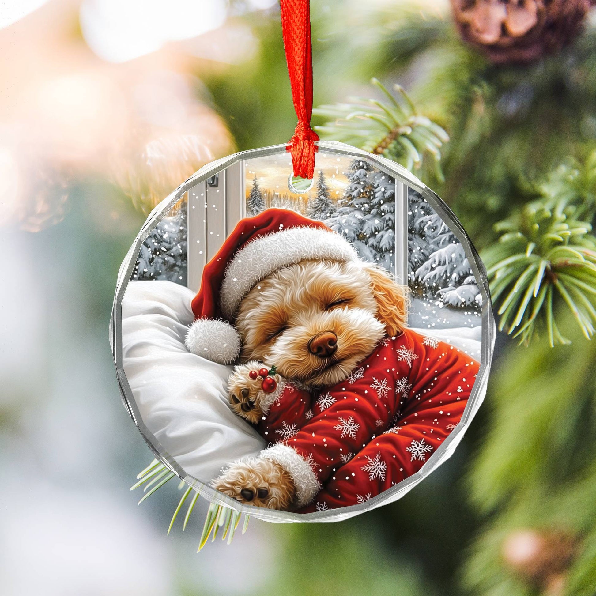Poodle Dog Sleeping In Bed Design 3