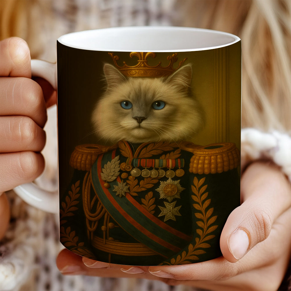 Custom Photo Cat King Crown Royal Mug _ Gift For Cat Lovers