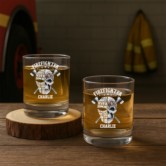 Personalized The Hardest Part Of My Job Firefighter Decanter Set, Gift For Fireman, First Responder Gift TNN047