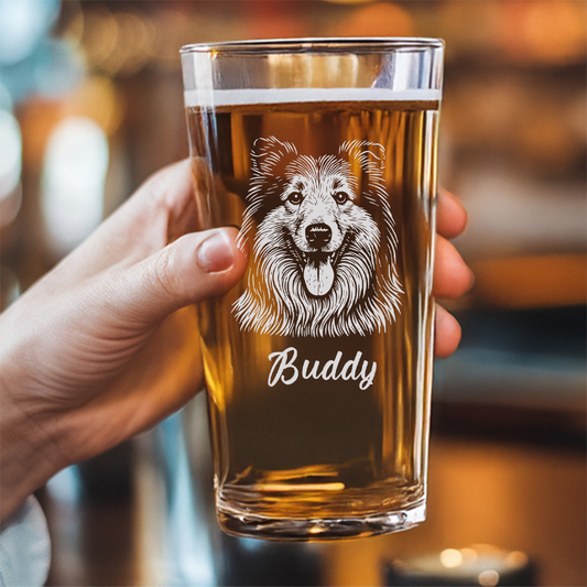 Custom Dog Photo Beer Glasses | Personalized Pint Glass | Gift for Pet Owners TNNGL19