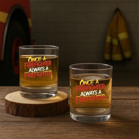 Personalized Once A Firefighter Always A Firefighter Decanter Set, Gift For Fireman, First Responder Gift TNN051
