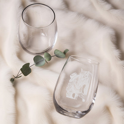 Custom Photo Horse Stemless Wine Glass | Personalized Pet Photo Stemless Wine Glass | Gift For Pet Owners TNNGL55