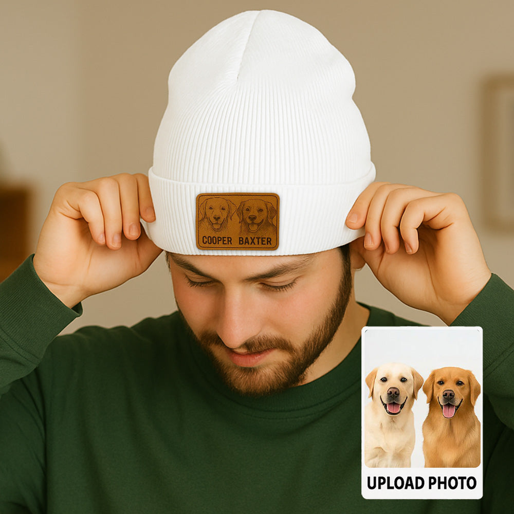 Custom Dog Face Beanie Hat – Personalized Pet Knit Winter Hat, Unique Gift for Pet Lovers TH99B09