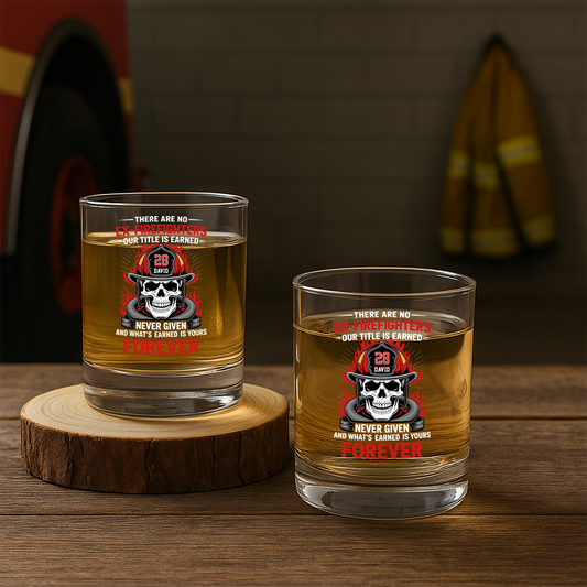 Personalized There Are No Ex-Firefighters Our Title Is Earned Never Given Decanter Set, Gift For Fireman, First Responder Gift TNN033