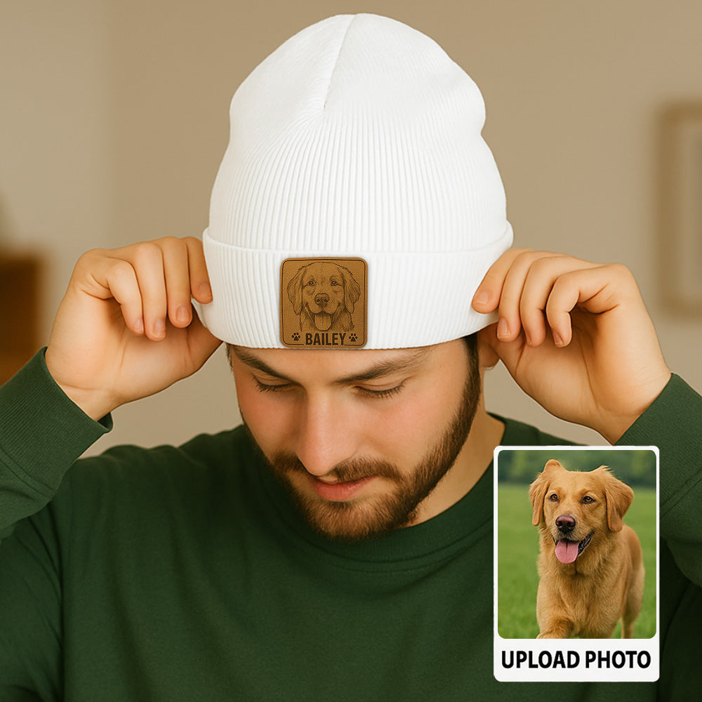 Custom Dog Beanie Hat – Personalized Dog Photo Winter Hat, Gift for Dog Moms and Animal Lovers TH99B10